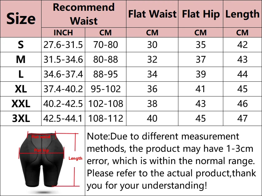 Shapewear for women's Waist Trainer Hip Pads Shapewear Bigger Booty Filler Panty Butt Lifter Body Shaper Fake Ass Enhancer Thigh Trimmer Shorts