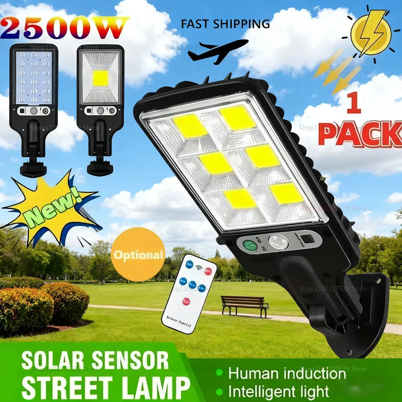 Solar LED Motion Sensor Lights Remote Control Induction Lights for Garden Patio