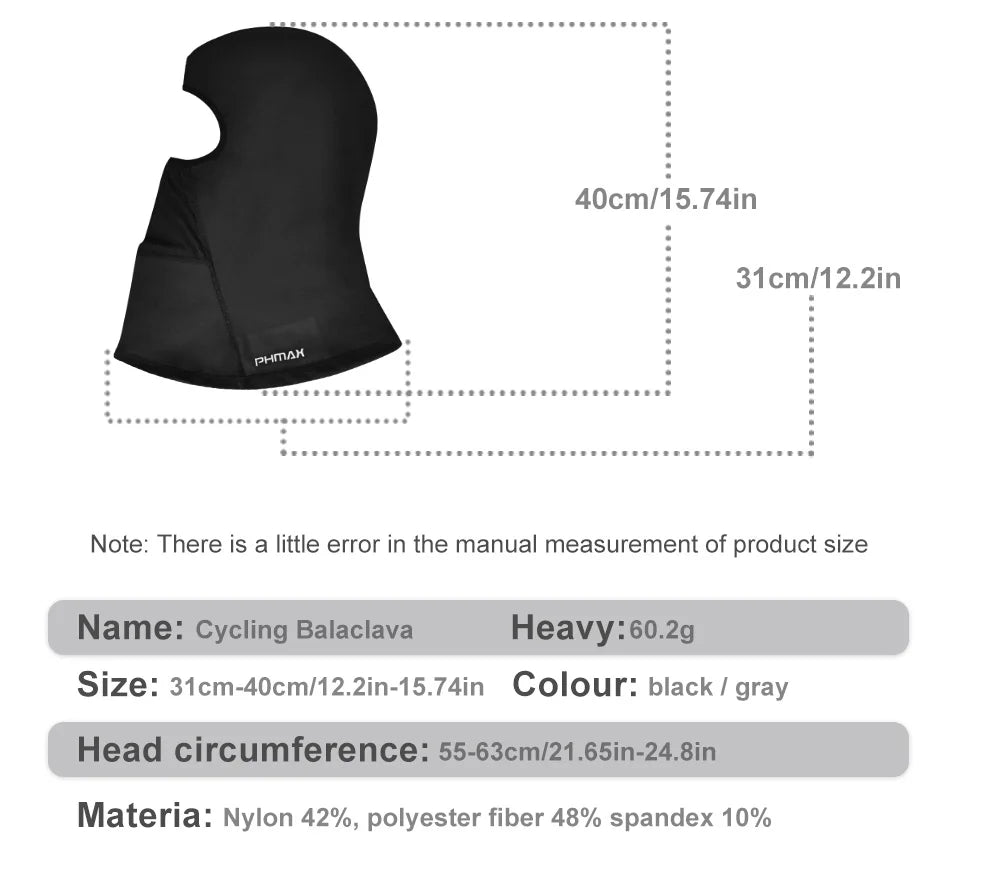 PHMAX Motorcycle Riding Mask Wind Protection And Warmth Breathable Full Face Mask Balaclava Hat Scarf Hood Moto Biker Wind Cap