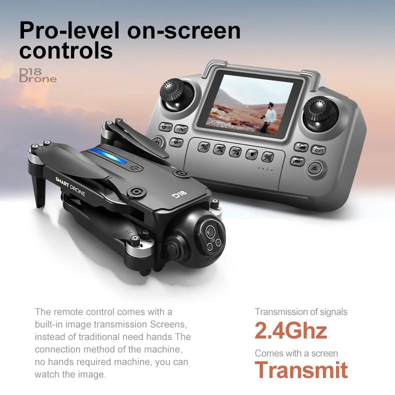 Lenovo D18 Drone 8K HD Dual Camera Aerial Photography Obstacle Avoidance Brushless Motor 5G WIFI GPS Return 18000m Quadcopter