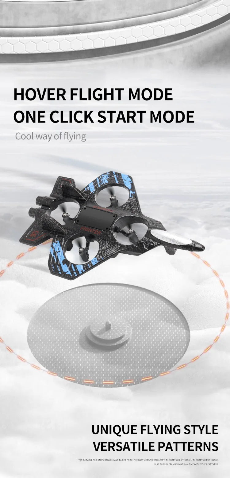 Remote Control Fighter Kids Flying Helicopter RC Hobby Jet Plane 2.4G Stunt Foam Fighter Airplane Toy Drone With Light