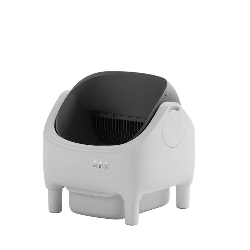 OKKPETS New Design Automatic Cat Litter Box APP Control Dual Safety Sensors Self Cleaning Litter Box with Open-Top Design