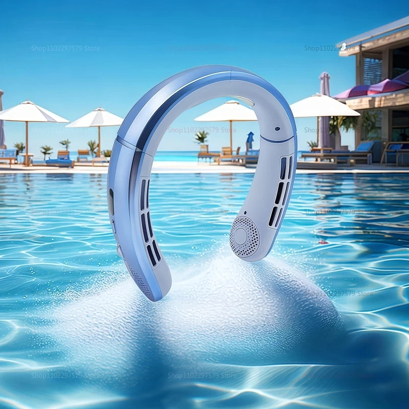 Portable Neck Fan 5000mAh Rechargeable Fan Mini 3-Speeds Large Wind Outdoor Silent Electric Ventilador for Home Camping Outdoor