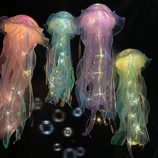 1-6PCS Jellyfish Night Light Lamp Hanging Pendant LED Light Jellyfish Lamp Atmosphere Decorative Lantern Home Room Decoration