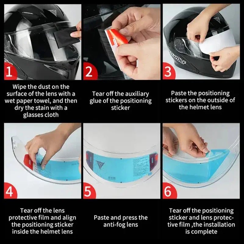 Universal Motorcycle Full Face Helmet Shield Anti Fog Film