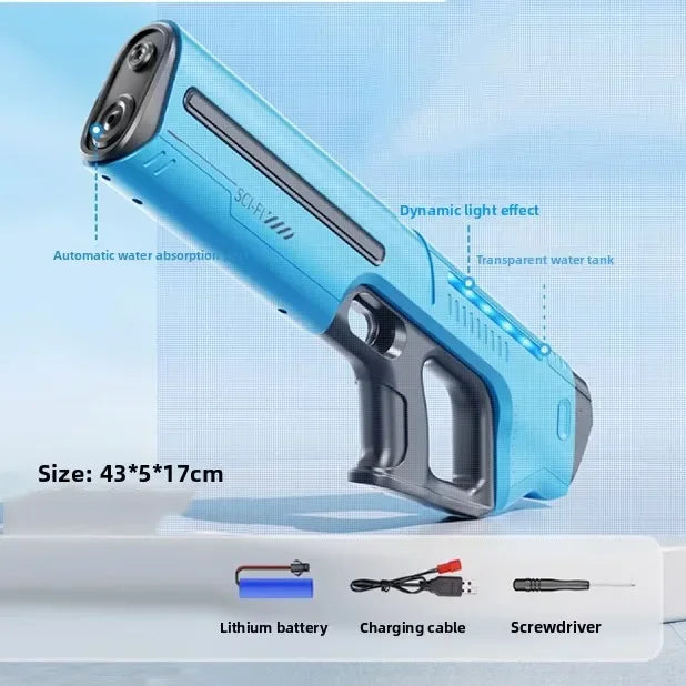 Children Fully Automatic Water Gun Storage Gun Large Capacity Electric Water Absorbing Toy Gun Summer Outdoor Water Toy Gift