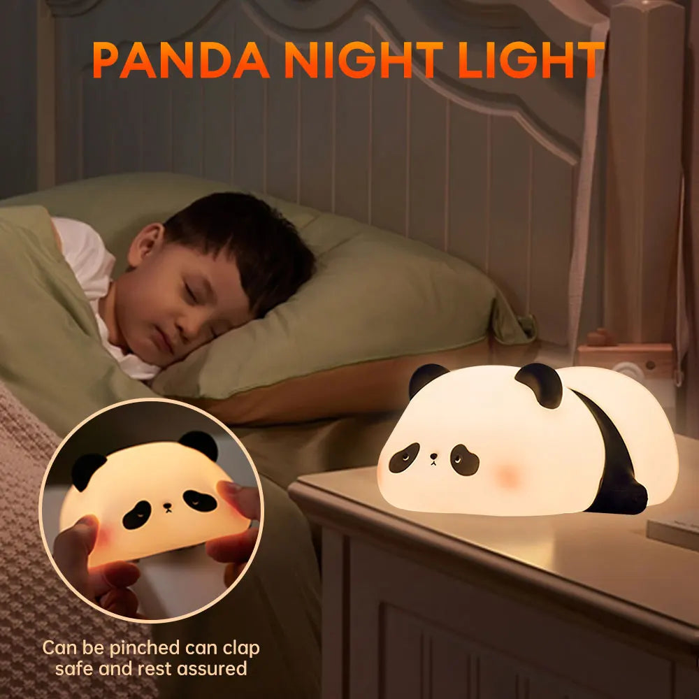 LED Night Lights Cute Sheep Panda Rabbit Silicone Lamp