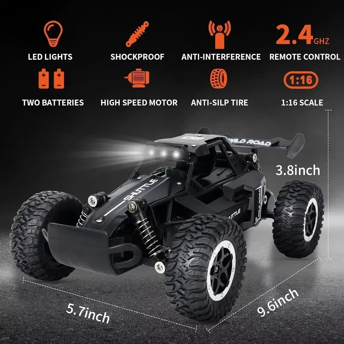 New 1:16 RC Car Remote Control Cars 2.4G Buggy Truck Drift Racing Climbing Off Road Vehicle Outdoor Toy Boy Kids Childrens Gifts