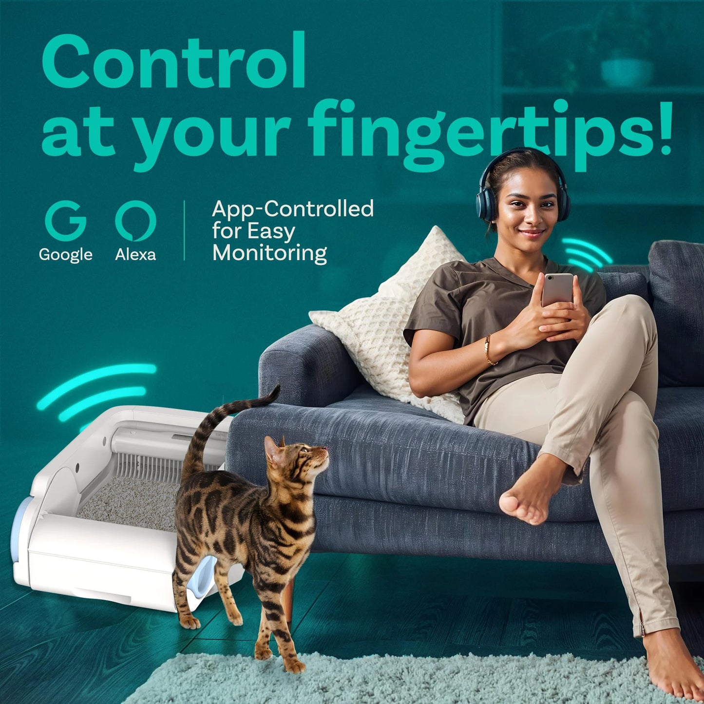 Open Smart Cat Litter Box Automatic Self Cleaning,Remote Control Via App,Cat Toilet Litter Tray,2025 New Electric Cat Toilet