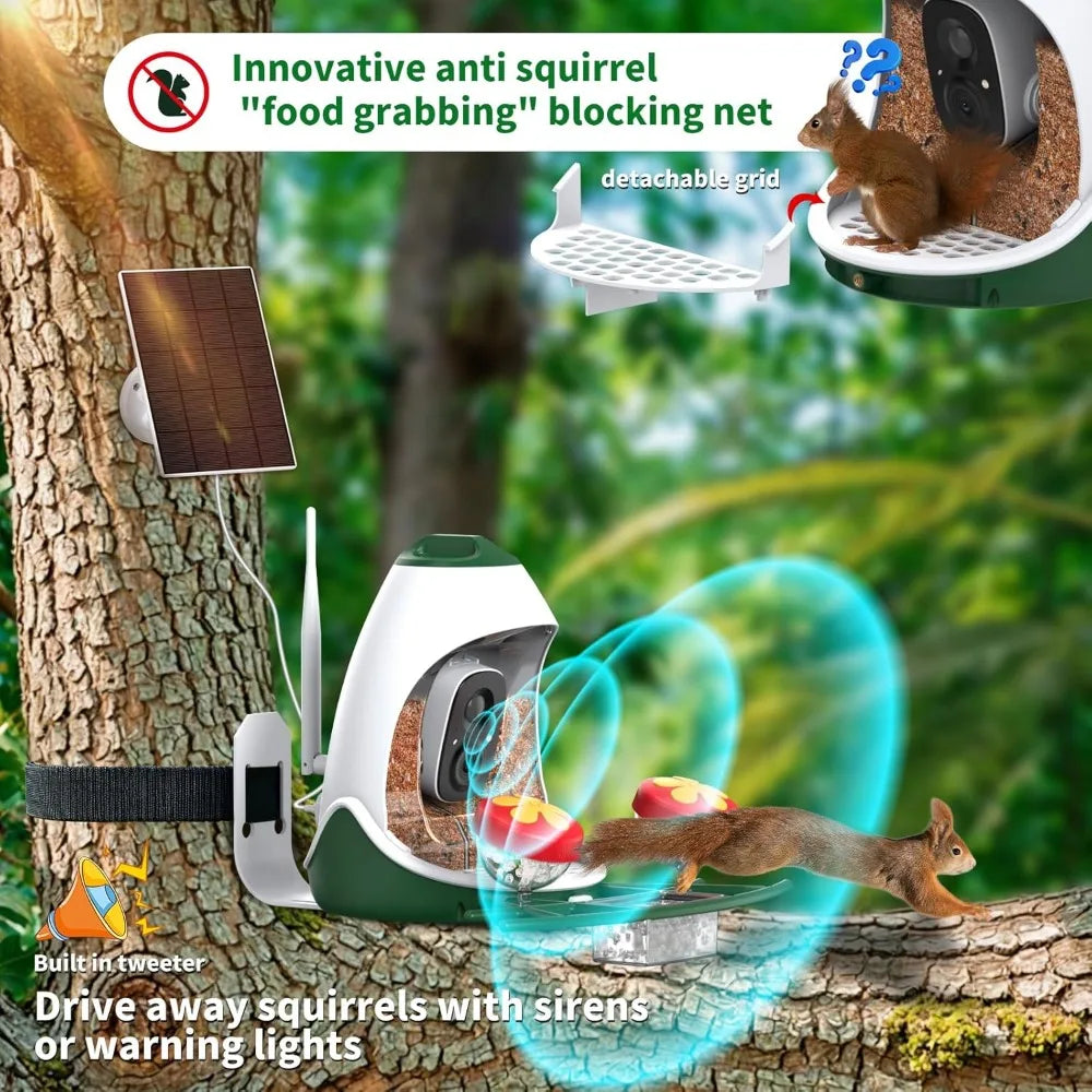 Bird Feeder with Camera,AI Identify Species Solar Panel
