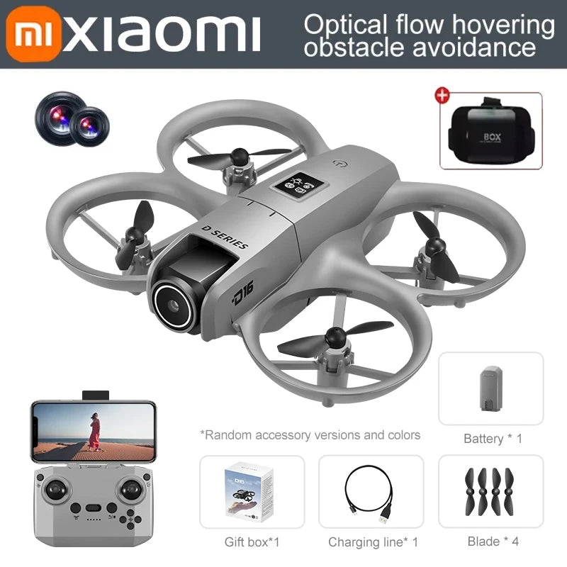 Xiaomi D16 Mini Drone Dual Camera 8K HDAerial Aircraft Obstacle Avoidance UAV Fixed Remote Control Airplane Gift Toys 20000M