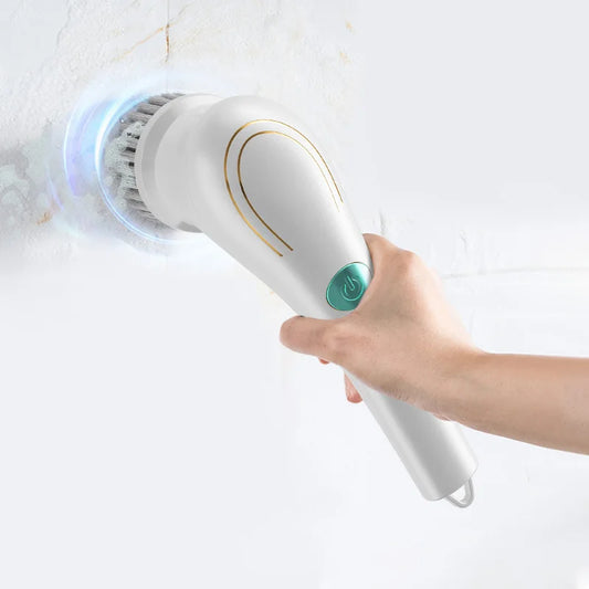 Automatic Cleaning Brush – Sponge Material, Powerful Stain Removal, Multiple Brush Heads, Handle