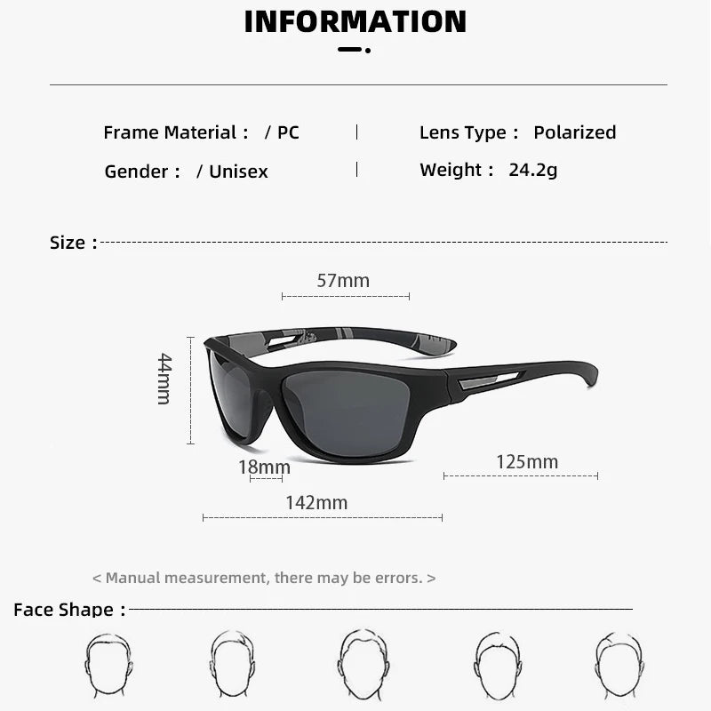 Outdoor Polarized Sunglasses Men Sport Fishing Sun Glasses Vintage UV400 Protection Driving Eyeglasses Women Hiking