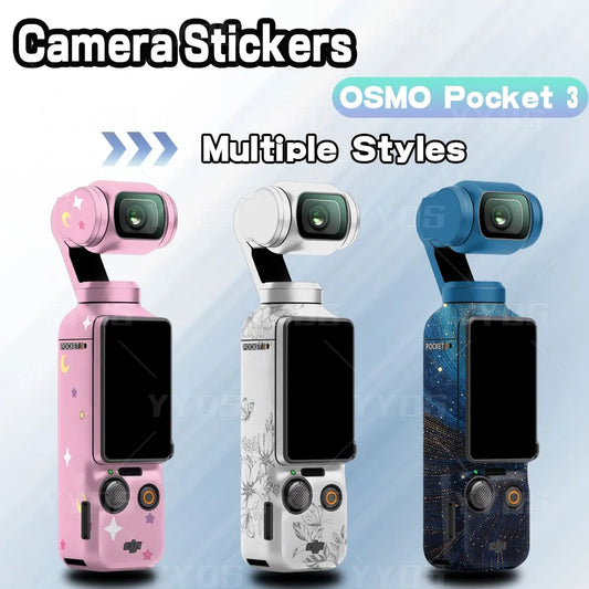 For DJI Osmo Pocket 3 Full Inclusive PVC Sticker Anti-Scratch Sports Camera Protective Colorful Decal Set Refit Accessories