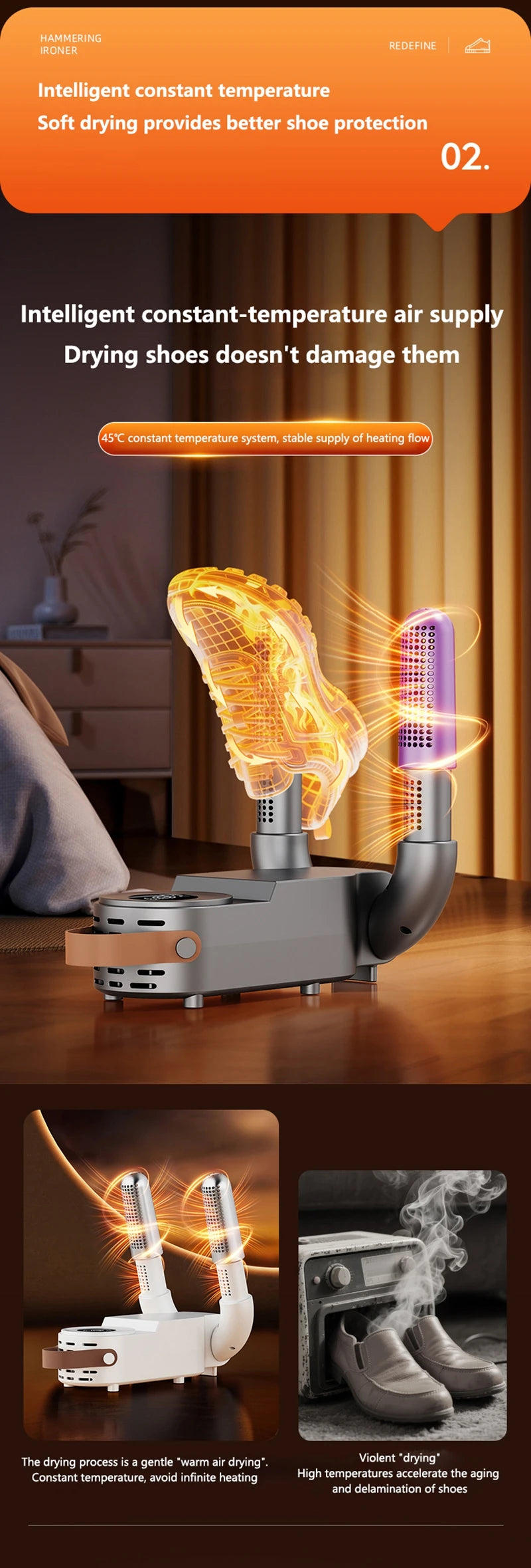 Xiaomi Intelligent Shoe Dryer With Both Dry And Wet Functions Deodorizing And Timed Design Foldable And Quick Drying Shoe Dryer