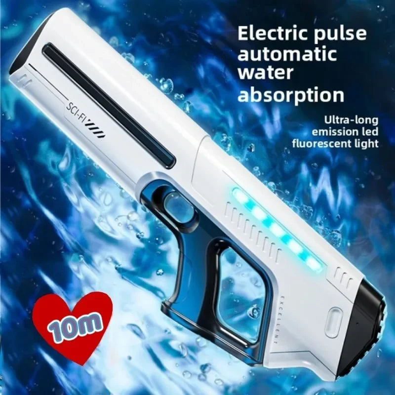 Children Fully Automatic Water Gun Storage Gun Large Capacity Electric Water Absorbing Toy Gun Summer Outdoor Water Toy Gift