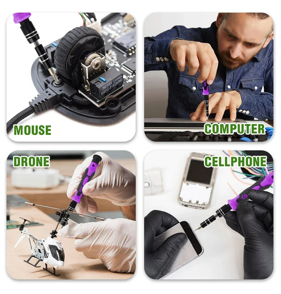 115 in 1 Precision Screwdriver Set Magnetic Repair Tools Kit for Computer Laptop Phone MacBook Household Repairs