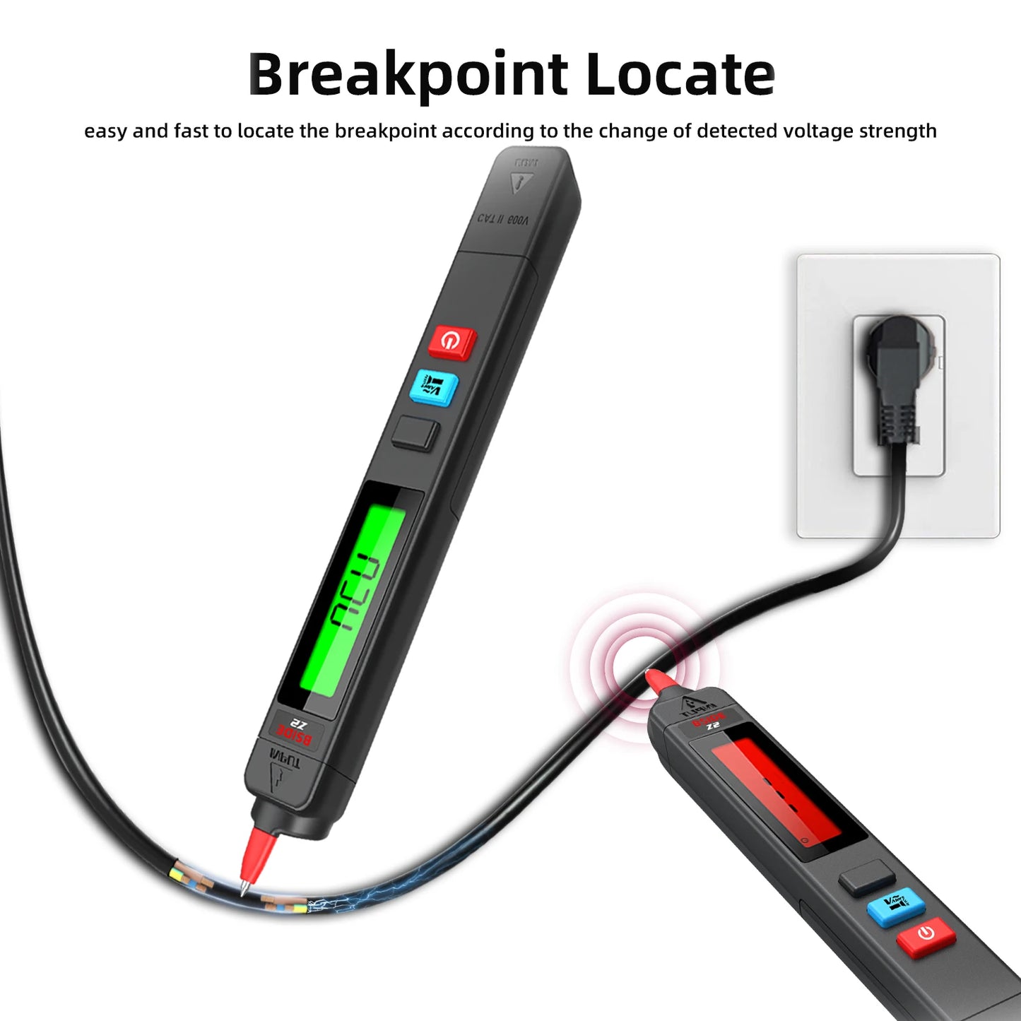 BSIDE Voltage Tester Pen 12V-300V Non-Contact Detection Leakage Live Wire Breakpoint Finder Portable Household Voltage Meter USB