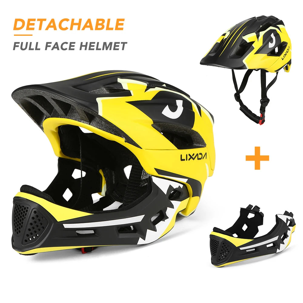 Lixada Kids Detachable Full Face Helmet Children Sports Safety Helmet for Cycling Skateboarding Roller Skating