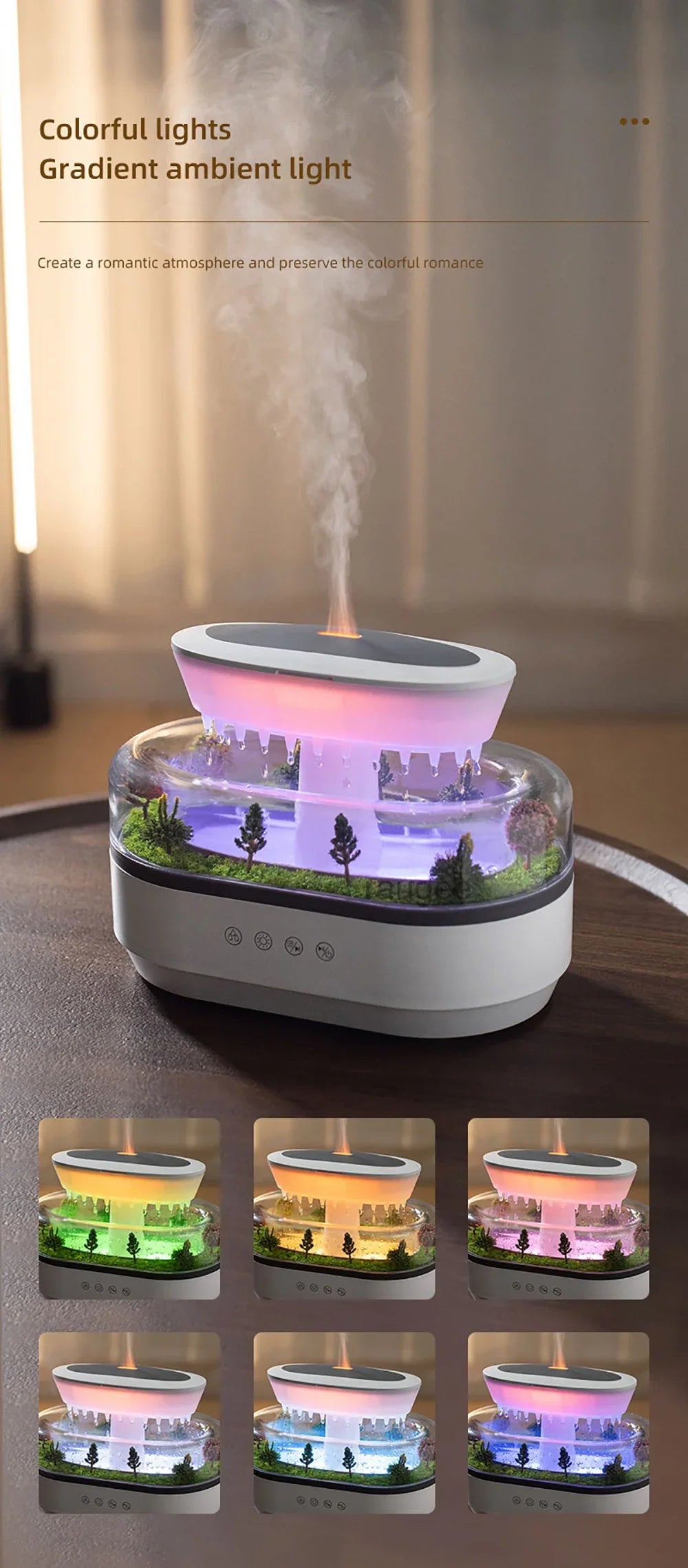Aromatherapy humidifier raindrop air humidifier color light white noise essential oil diffuser household ultrasonic aromatherapy