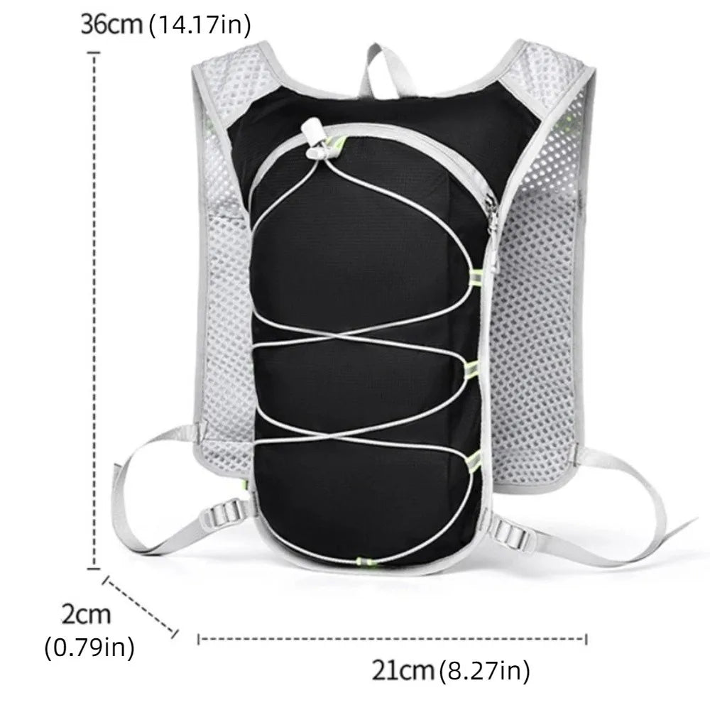 Breathable Running Hydration Vest Waterproof Ultra-light Running Hydration Bag Nylon Material Adjustable Water Backpack