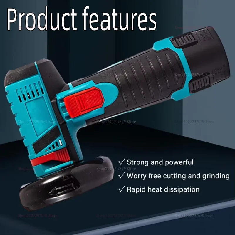 12V Cordless Electric Angle Grinder Compact 19500rpm LithiumBattery Mini Polishing Grinding Diamond Cut Tool for DIY and HomeUse