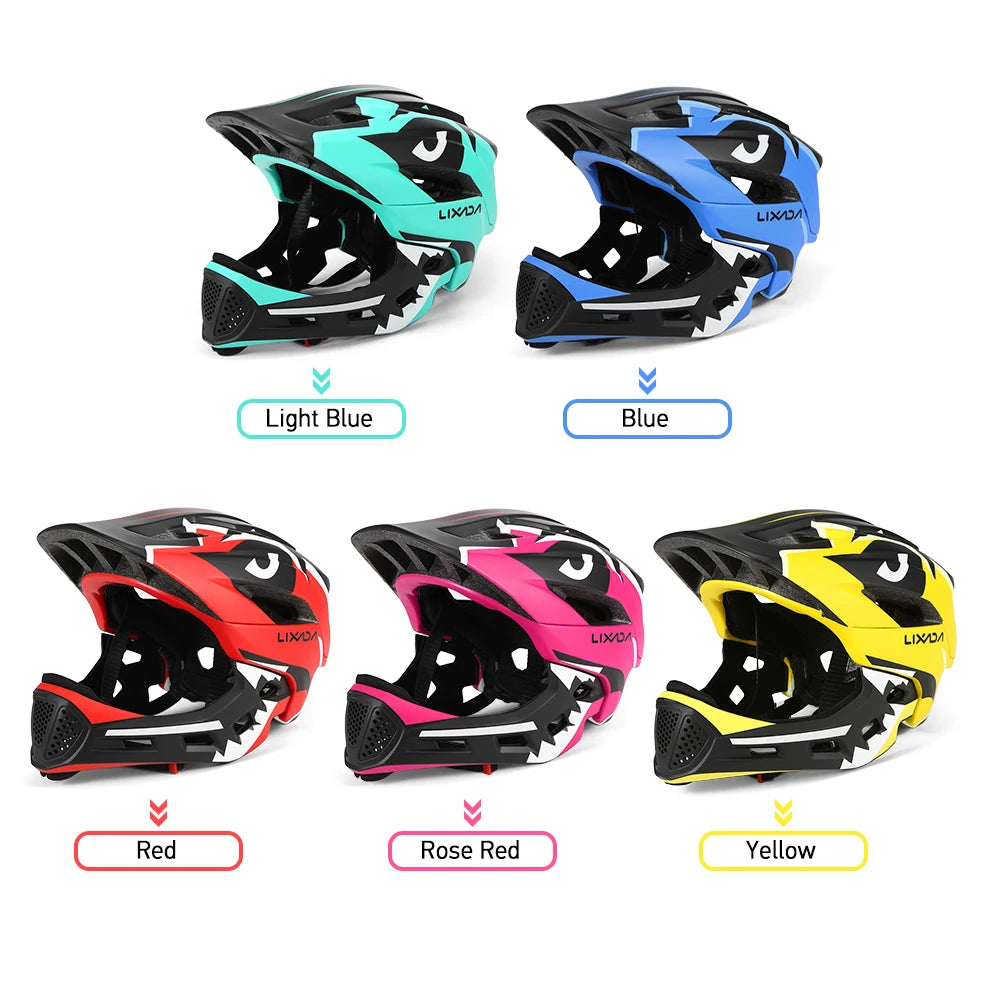 Lixada Kids Detachable Full Face Helmet Children Sports Safety Helmet for Cycling Skateboarding Roller Skating