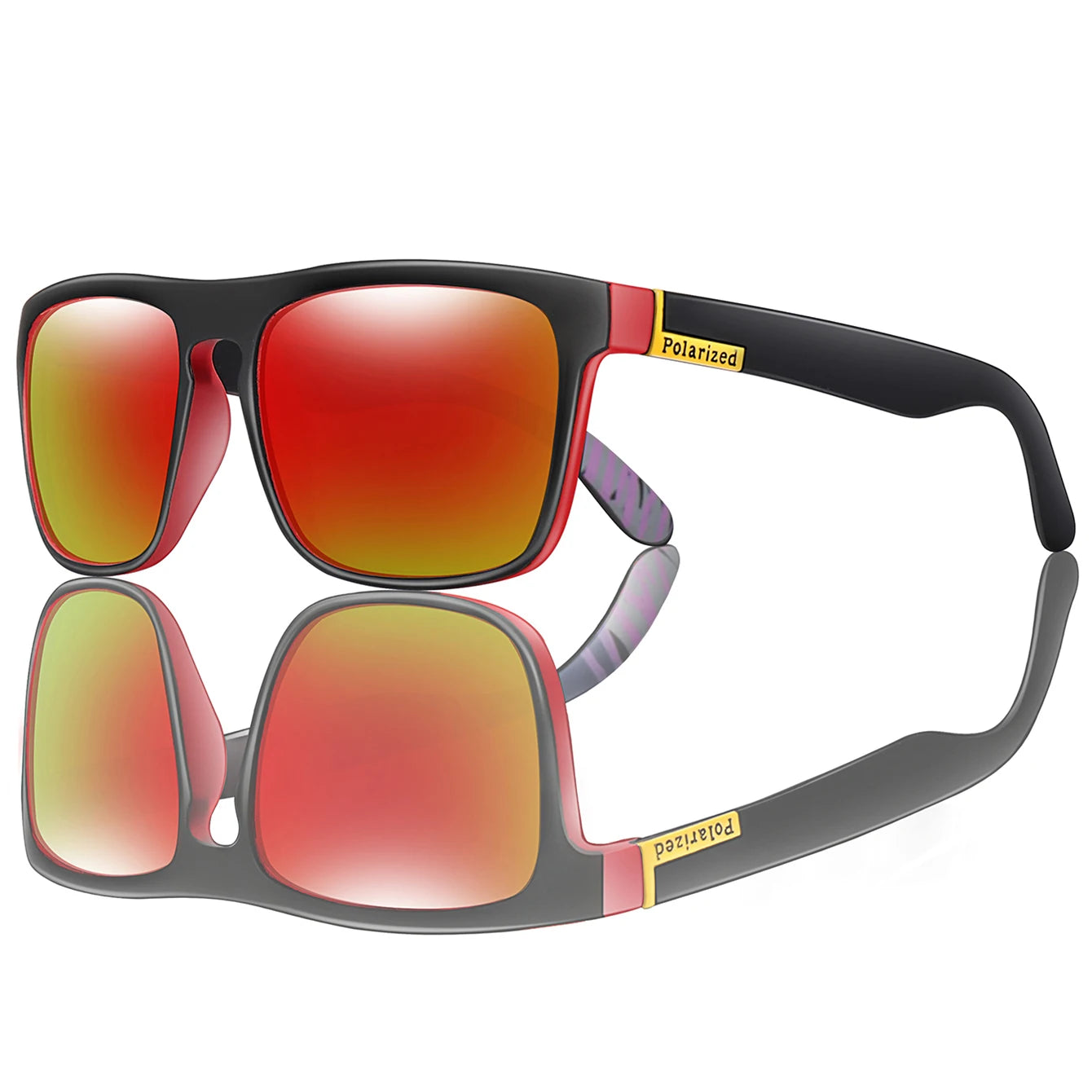 LOISRUBY Brand Polarized UV400 Sunglasses Men Driving Bike Motorcycle Classic Square Frame Cycling Fishing Eyewear Festival gift