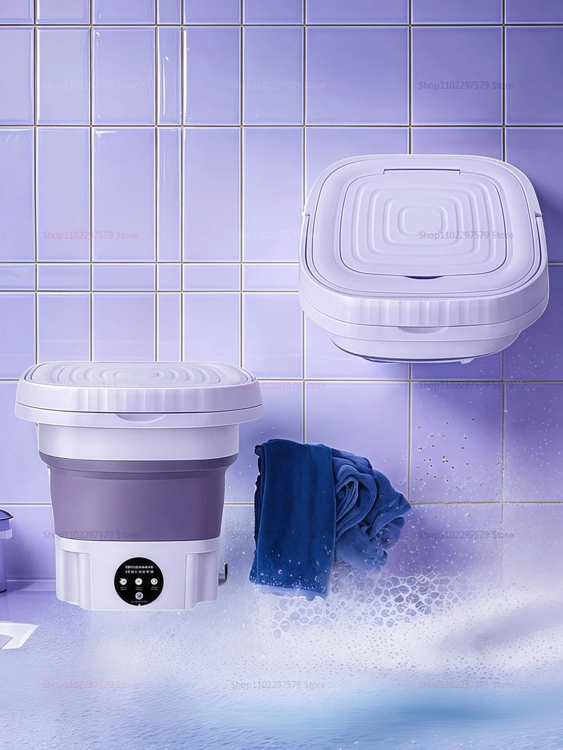 8L Foldable Small Washing Machine Portable Retractable Household Washing Machine 3 Models With Rotation And Drying Functions