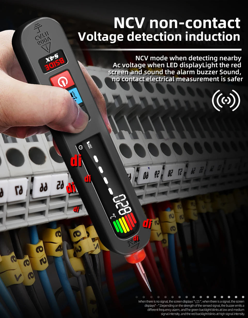 BSIDE Voltage Tester Pen 12V-300V Non-Contact Detection Leakage Live Wire Breakpoint Finder Portable Household Voltage Meter USB