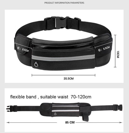 Running Belt Waist Bag with Water Bottle Holder Sports Fanny Pack Women Men Hydration Phone Holder Pouch Banana Bag