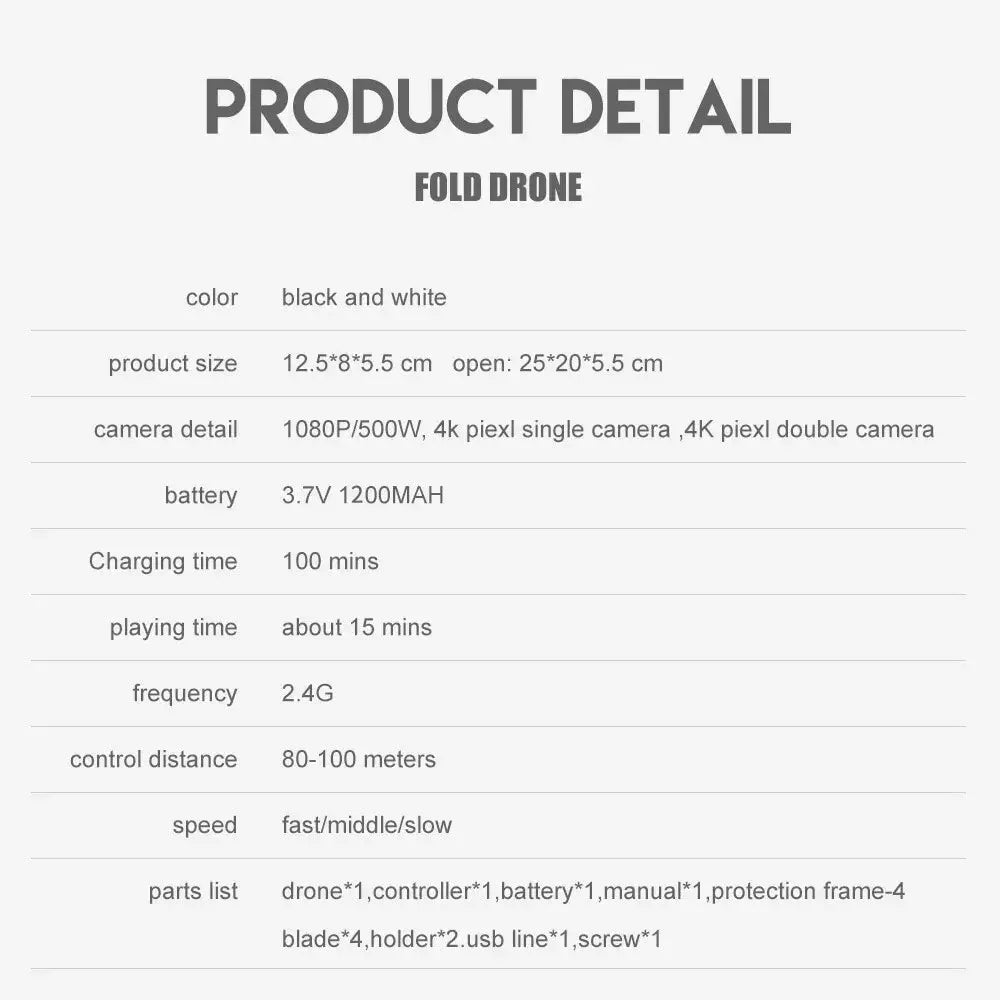 Drone E88Pro 4K 1080P Wide Angle HD Camera