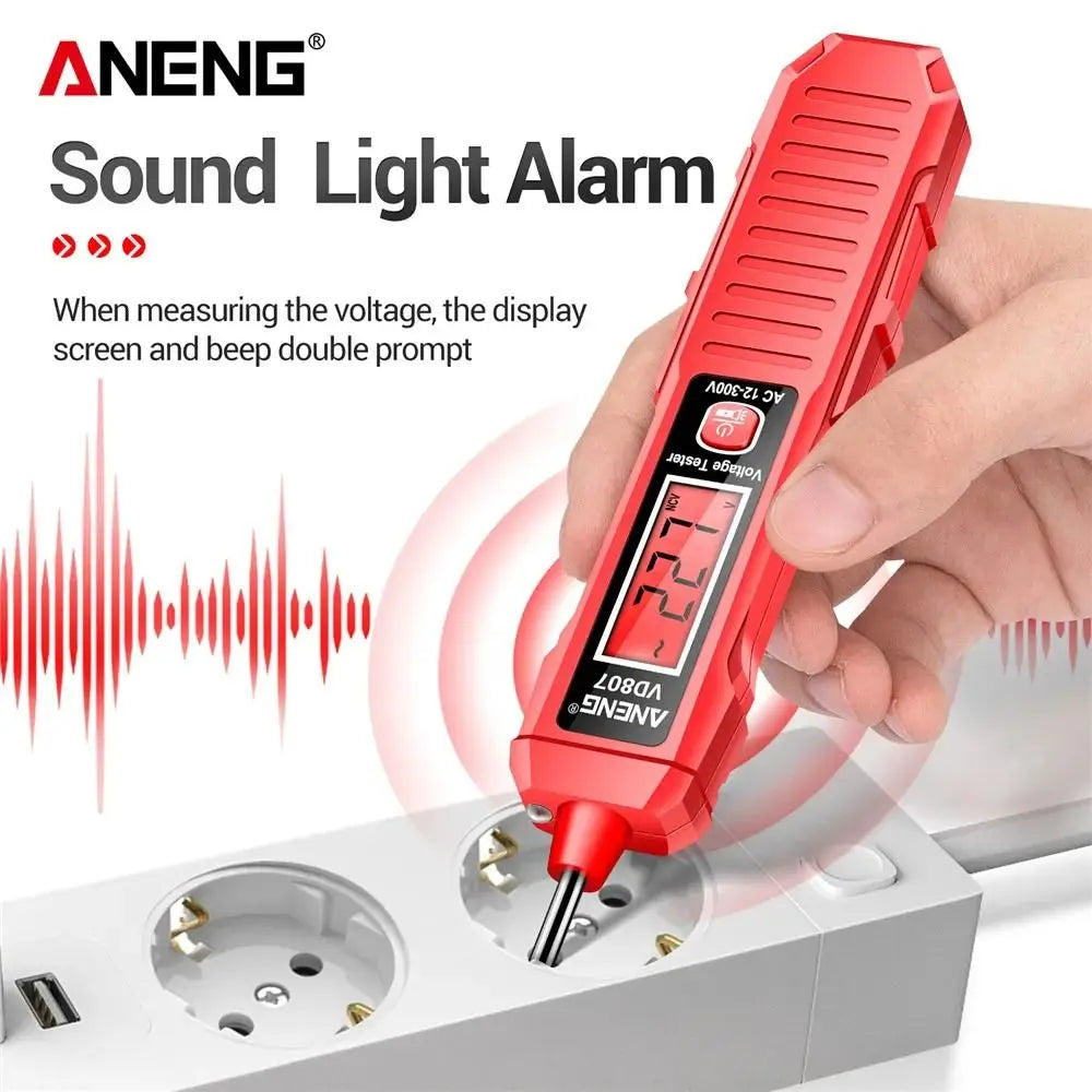 VD807 One-word Induction Portable 50/60Hz Smart Electric Pen Tester NCV Sensor AC 12-300V Non-contact Wire Detector Tools