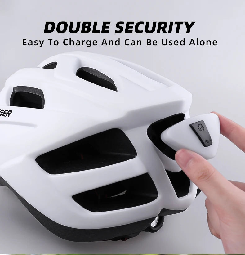 X-TIGER Cycling Helmet Man Women LED Light Helmet Road Mountain Bike Helmet Bicycle Helmet Rechargeable Brim Design Helmet