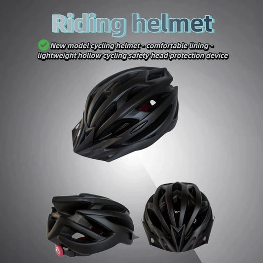 Lightweight bicycle helmet with comfortable lining hollow design