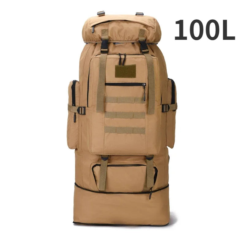 80L/100L  Mountaineering Bag Climb Bag Tactical Backpacks Large Backpack Outdoors Hiking Camping Travel Bags