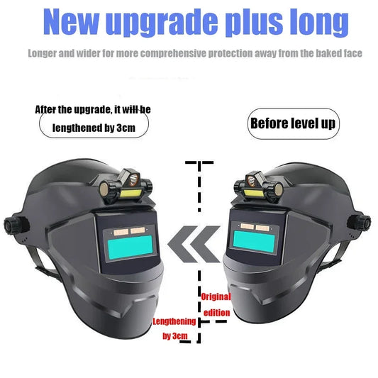 True Color Welding Helmet Automatic Dimming Welding Mask Large View Auto Darkening Facemask for Arc Welder Grinding Cutting Tool