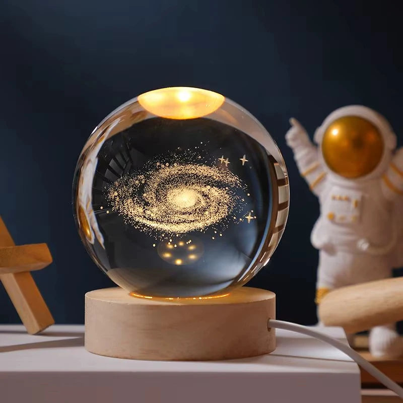 3D Solar System Crystal Ball LED Night Light