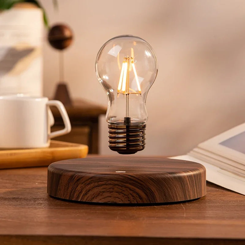 Maglev Light Bulb Black Technology Small Ornament Crafts Ambient Light Desk Lamp Home Living Room Modern Light Luxury