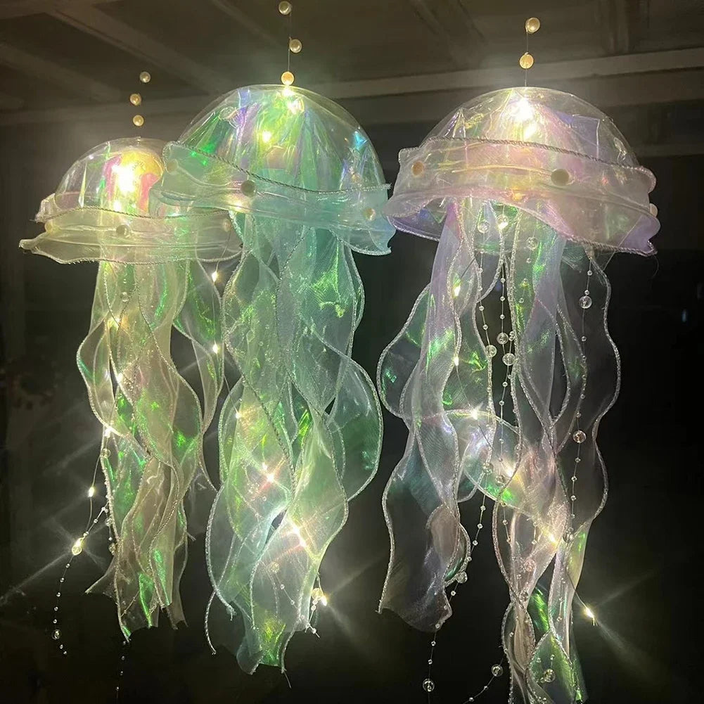 1-6PCS Jellyfish Night Light Lamp Hanging Pendant LED Light Jellyfish Lamp Atmosphere Decorative Lantern Home Room Decoration
