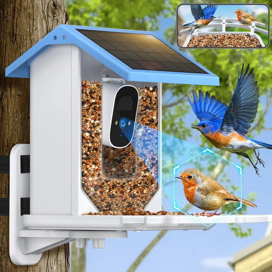 Smart Bird Feeder with Camera 2.4K Screen Solar Low Power Night Vision