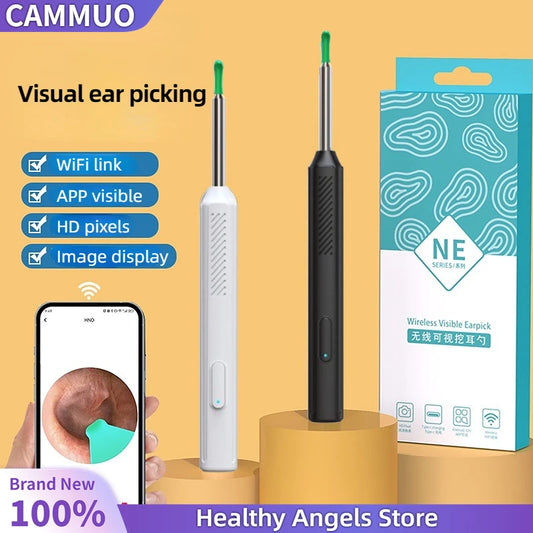 Smart Visual Ear Cleaner With Camera 1296P Ear Sticks Otoscope USB Charging Ear Wax Removal Tool WIFI Connection Health Care