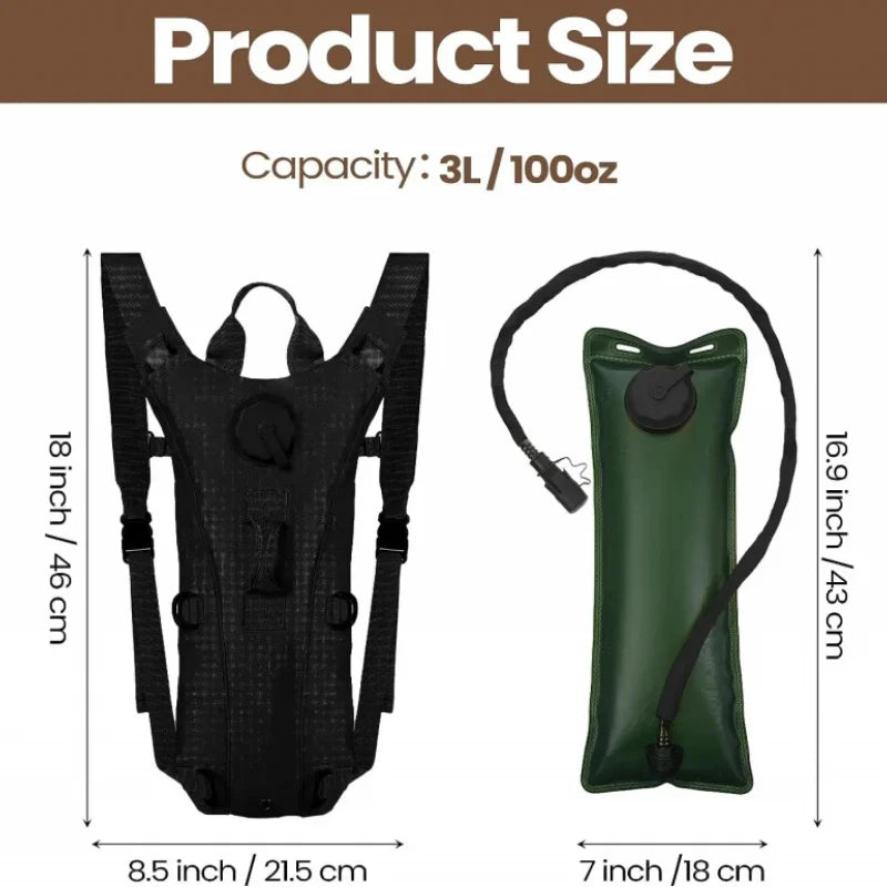 3L Food-grade Material Water Bag Water Bladder Backpacks Outdoor Sports Cycling Bag Tactical Camping Hiking Water Bag