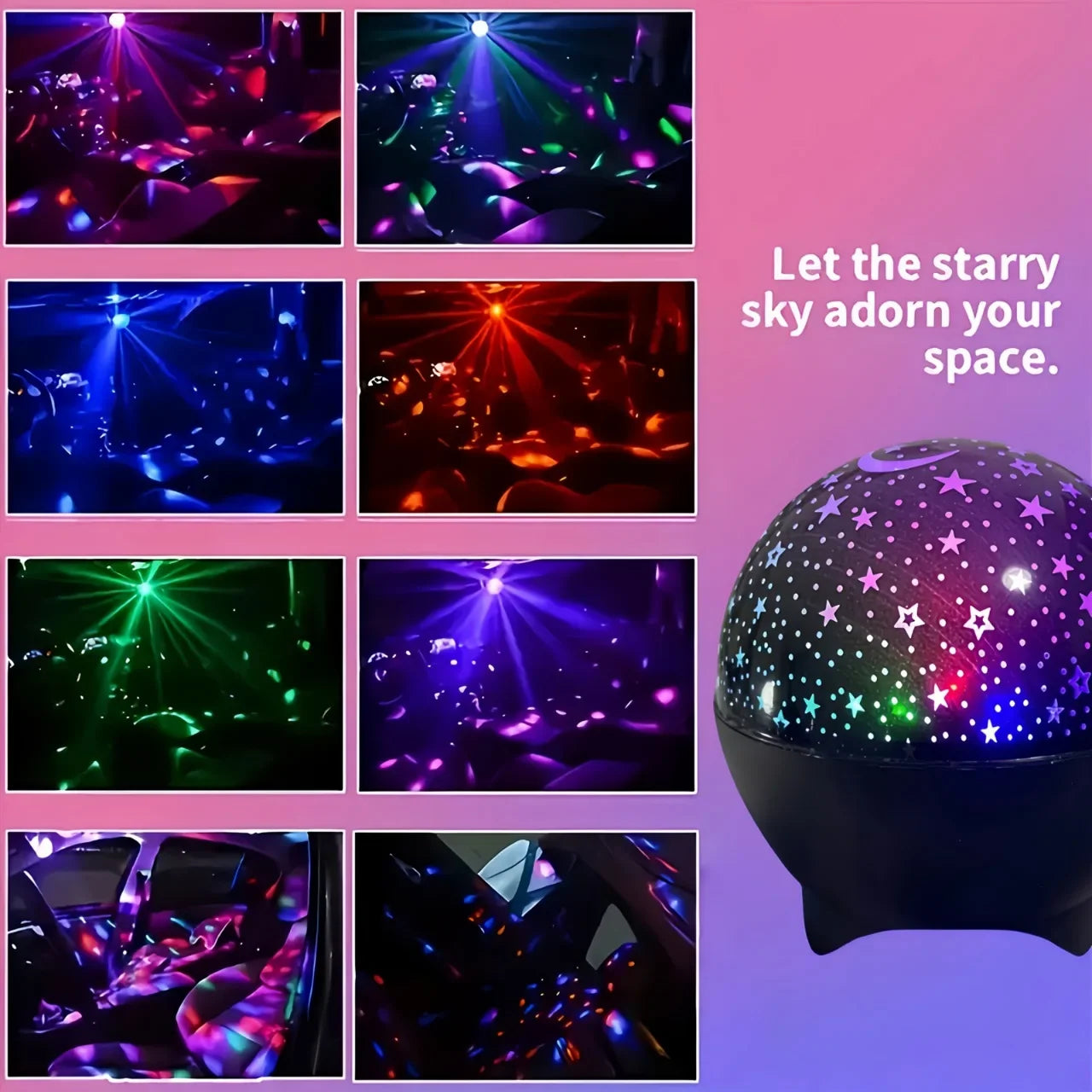 Star Projector Night Lights for Kids Starry Sky Moon Effect Atmosphere Light 360° Rotation