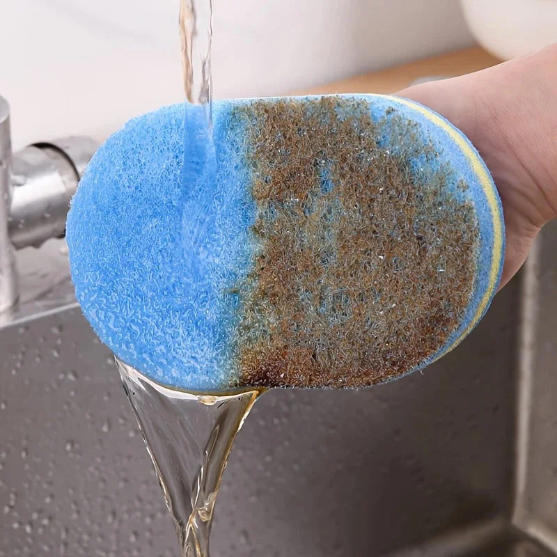 Dual-Layer Scrub Brush 2-Pack - Long Handle Pot Scrubber & Bathtub Cleaner