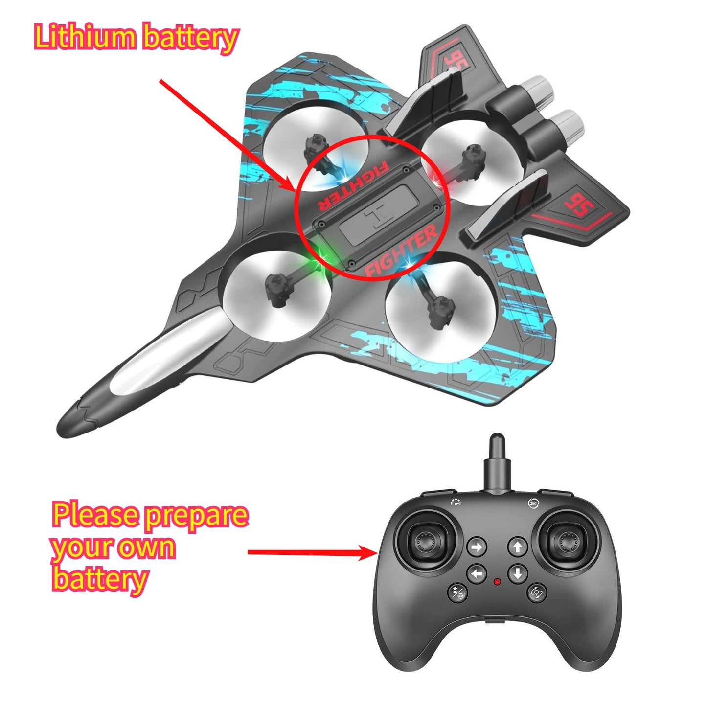 Remote Control Fighter Kids Flying Helicopter RC Hobby Jet Plane 2.4G Stunt Foam Fighter Airplane Toy Drone With Light