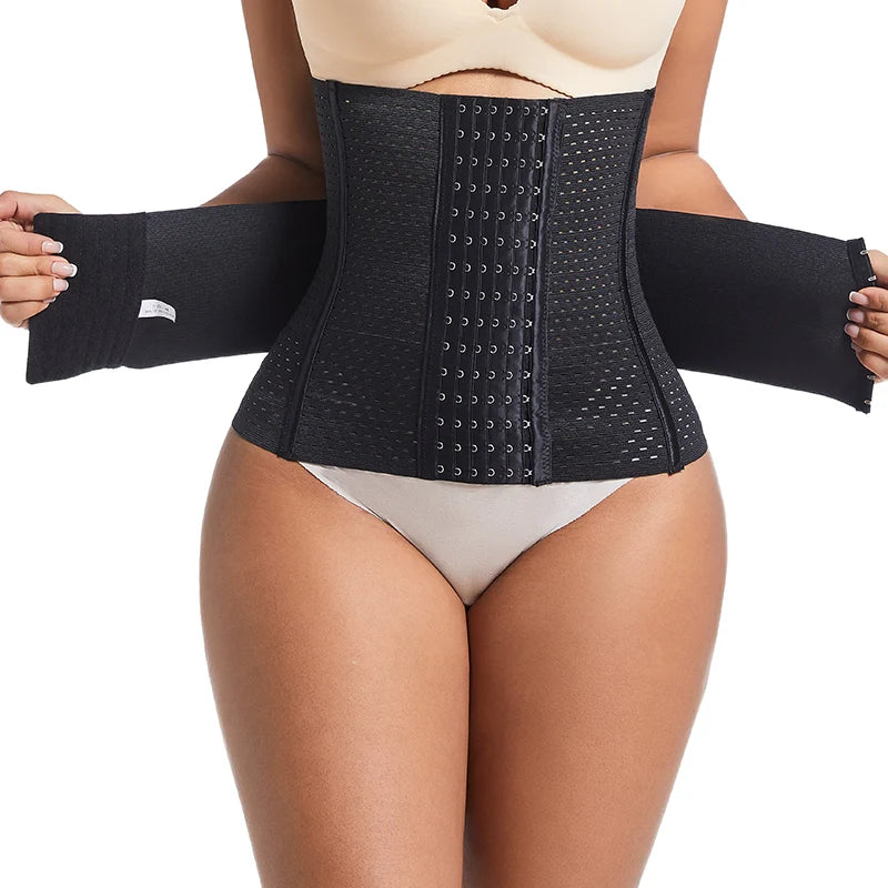Shapewear for women's Tummy Control Belt  Waist Cinhcer Waist Trainer Body Shaper Slim Corset 6-Row Hook and Eye Closure