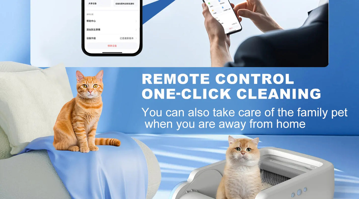 Open Smart Cat Litter Box Automatic Self Cleaning,Remote Control Via App,Cat Toilet Litter Tray,2025 New Electric Cat Toilet