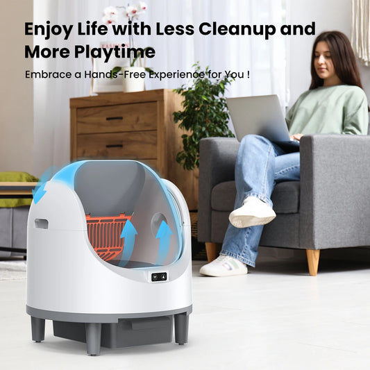 Smart Cat Litter Box, Self-Cleaning with Tuya App Control, 8L Large Capacity, Infrared Sensor Safety, Leak-Proof Design