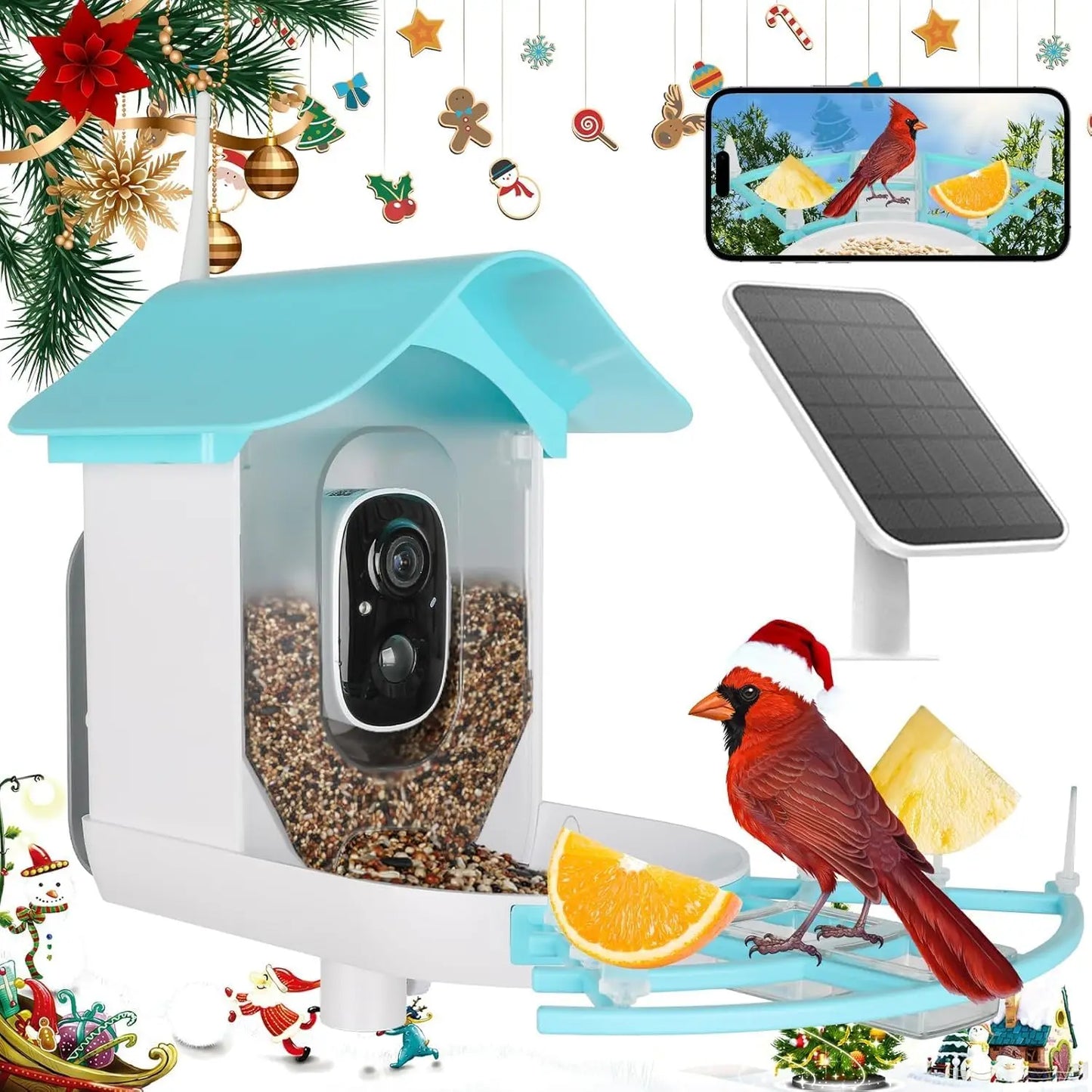 Bird Feeder with Camera AI Identify Birds Species Solar Powered